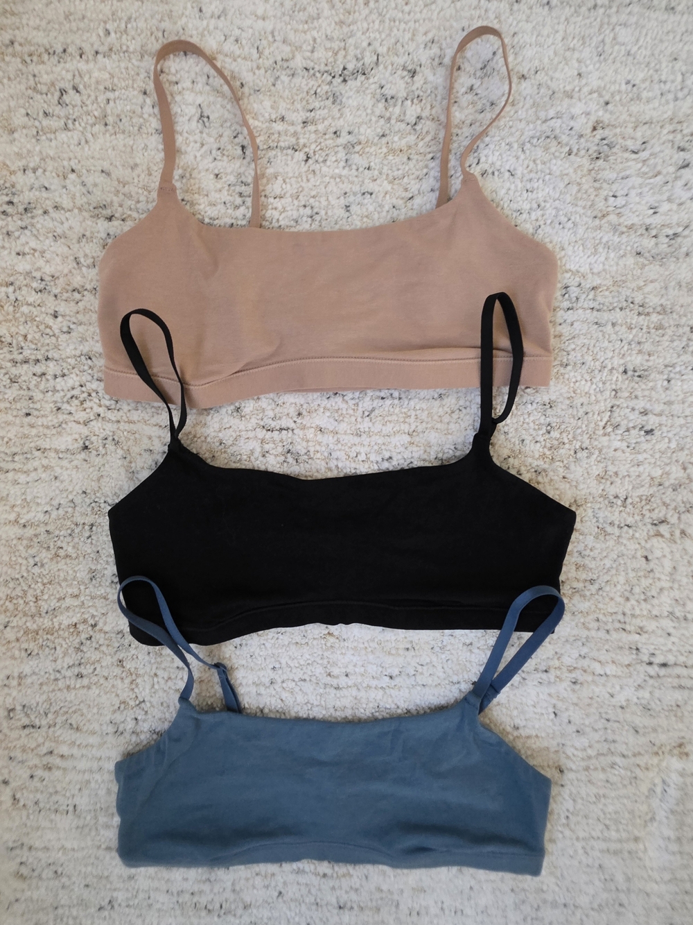 QUINCE Organic Cotton Scoop Bralettes  (3-pack) Small
